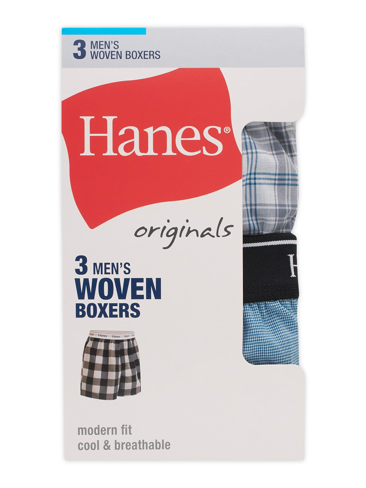 Hanes Originals Men's Moisture Wicking Boxer Shorts, 3-Pack
