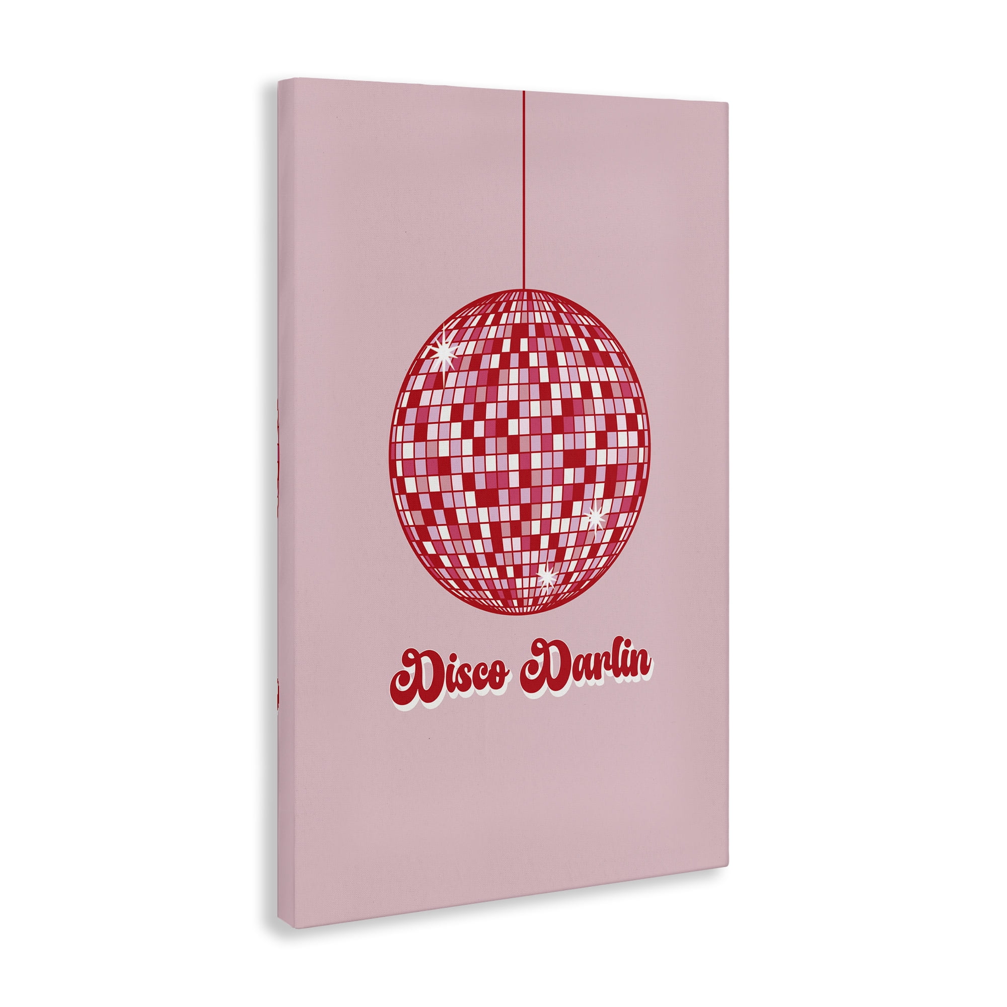 Stupell Industries Retro Disco Darlin Typography Painting Gallery Wrapped Canvas Art Print Wall Art, 24 x 36
