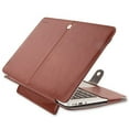 thumbnail image 2 of Mosiso MacBook Air 11 Sleeve, Premium PU Leather Book Cover Clip On Carry Bag, Skin Case for MacBook Air 11.6 Inch (Models: A1370 and A1465), Brown, 2 of 4