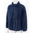thumbnail image 3 of inhzoy Kids Girls Boys Fleece Jacket Coat Full-Zip Sweatshirt Casaul Tops Winter Warm Outerwear Navy Blue 9-10, 3 of 10