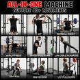 thumbnail image 3 of MITONOS Multi-Functional Squat Rack with LAT Pulldown System Exercise Power Cages with Barbell, Metal Black, 3 of 7