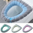 thumbnail image 1 of SPRING PARK 2Pcs Bathroom Toilet Seat Washable Soft Warmer Mat Cover Pad Cushion Cover Warm, 1 of 7