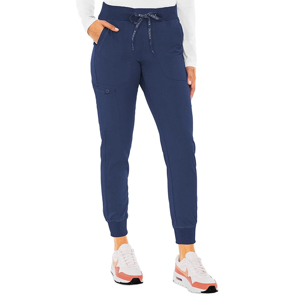 MED COUTURE Women's Touch Jogger Yoga Scrub Pants, Color: Navy, Size ...