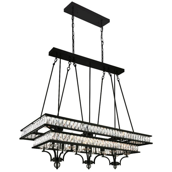 CWI Lighting Shalia 20 Light Metal Indoor Island Chandelier in Black