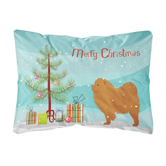 Carolines Treasures BB2969PW1216 Chow Chow Merry Christmas Tree Canvas Fabric Decorative Pillow, 12H x16W, multicolor
