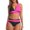 C-Hot Pink584, variant on DHFJKG Women Bikini Sets Color Block Two Piece Bathing Suit Side Tie Halter Swim Top With High Waisted Briefs Bottom Stylish Beachwear