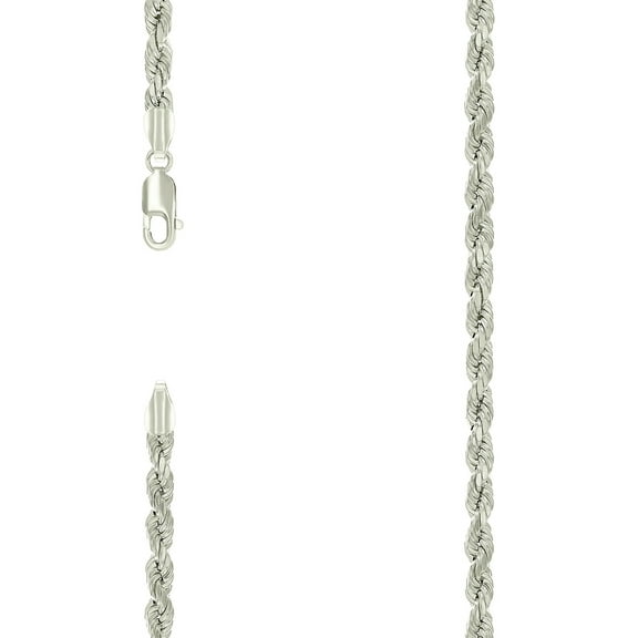 925 Sterling Silver Hollow Rope Chain Silver 4.8mm Necklace 20 Inch Chain Necklace for Women and Men
