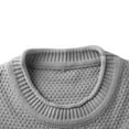 thumbnail image 5 of Men's Solid Color Crewneck Pullover Sweater Casual Waffle Long Sleeve Knitted Sweater Top, 5 of 5