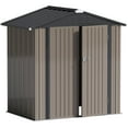 thumbnail image 4 of LACOO 4' x 6' Outdoor Storage Metal Shed for Tool Storage, Outdoor House for Backyard & Garden,Brown, 4 of 10