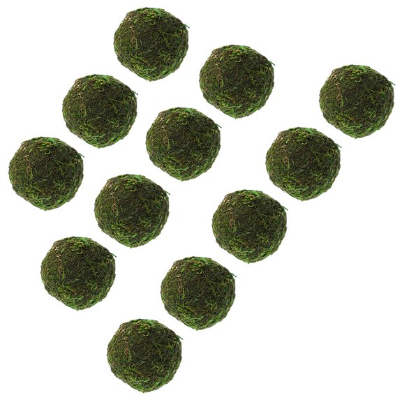 12pcs Mini Terrarium Moss Balls Decor Green Moss Balls Fake Mossy Balls Decoration