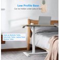 thumbnail image 4 of C Shape Mobile Standing Desk, Height Adjustable Overbed Table Laptop Desk for Hospital Office Home, Portable Bedside Sofa Side Table with Hidden Wheels, 4 of 9