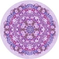 thumbnail image 1 of Ahgly Tapis Rond Lavable en Machine Intérieur Transitionnel Fleur Rose, 8 Pieds Rond, 1 of 7