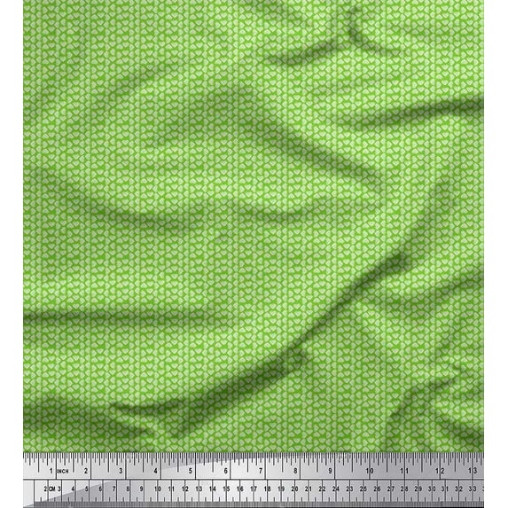 Soimoi Crepe Silk Fabric Abstract Block Fabric Prints by Yard 42 Inch Wide