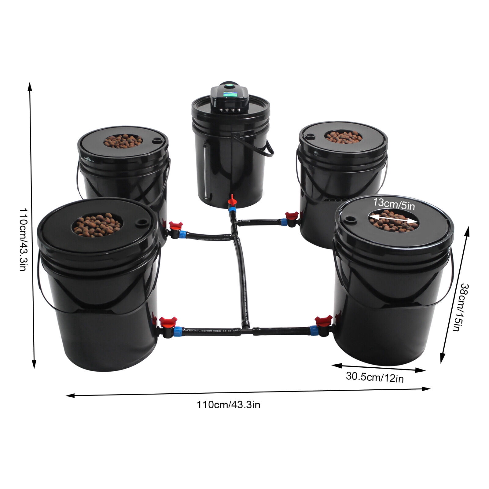 Hydroponics Grow System Kit 5 Bucket 5.28 Gallon Herb Garden Kit Indoor/outdoor