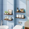 thumbnail image 3 of Fairy 15.8in Floating Shelves for Wall, Set of 4 Shelves for Bathroom, Bedroom, Kitchen Decro, Walnut, 3 of 7