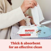 Huggies Simply Clean Unscented Baby Wipes, 3 Flip-Top Packs, 192 Count