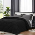 thumbnail image 2 of D.N.G. BEDDINGS 3 Piece Luxury Reversible Diamond Pattern Comforter Set Premium Super Soft, All Season 800 TC, 100% Egyptian Cotton Super King Size Dark Grey/Black Solid Color, 2 of 7