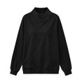 thumbnail image 7 of YUGYXL Womens Mock Neck Sweatshirt Oversized Pullover Turtleneck Long Sleeve Tops Black Sweatshirt M, 7 of 7