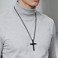 thumbnail image 7 of Flydeer Cross Necklace for Men Titanium Steel Black Nail Cross Pendant Necklace for Mens Christian Gifts for Men Women, 7 of 7