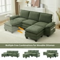 thumbnail image 3 of BRILHAMEZ 107" Modern L-Shaped Sectional Sofa with Movable Ottoman, 4-Seat Modular Chenille Cloud Couch for Living Room & Apartment, Green, 3 of 9