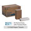 Pacific Blue Basic® C-Fold Recycled Paper Towels by GP PRO (Georgia-Pacific), White, 25190, 10.1” x 12.7” (LxW), 240 Towels Per Pack, 10 Packs Per Case