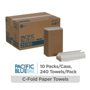 Pacific Blue Basic® C-Fold Recycled Paper Towels by GP PRO (Georgia-Pacific), White, 25190, 10.1” x 12.7” (LxW), 240 Towels Per Pack, 10 Packs Per Case
