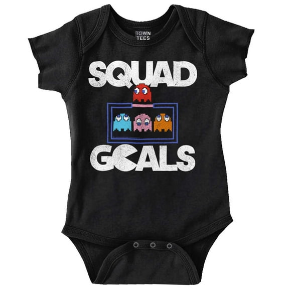 PACMAN Ghosts Squad Goals BFF Besties Romper Boys or Girls Infant Baby Brisco Brands 12M