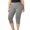Grey, variant on Women's 3/4 Length Yoga Shorts - High Elasticity Comfort Fit - Versatile Basic Style for Gym & Everyday Wear