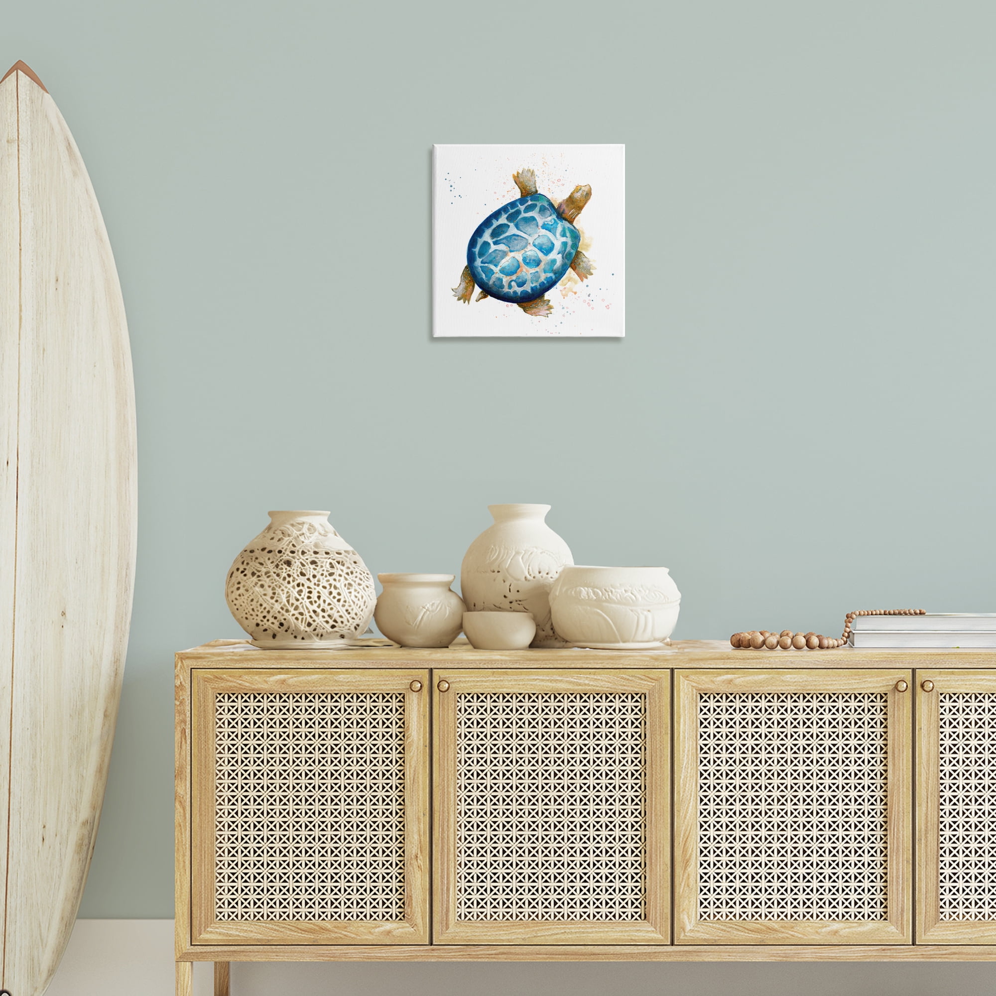 Stupell Industries Modern Speckled Turtle Animals & Insects Painting Gallery Wrapped Canvas Art Print Wall Art, 17 x 17