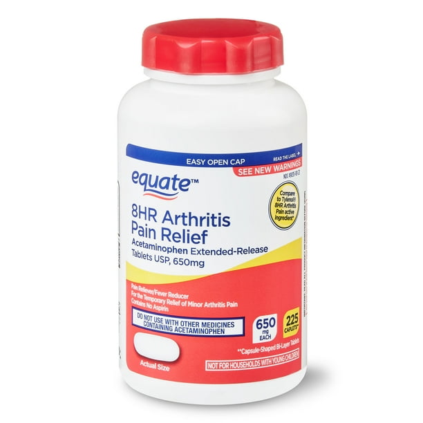 Equate 8HR Arthritis Pain Reliever, Acetaminophen 650mg, 225 Count