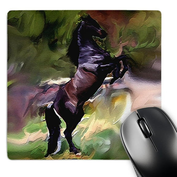 3dRose, Black Horse, MousePad