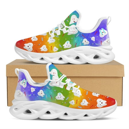 

Doginthehole Funny Tooth Female Sneakers Cartoon Dental Fairy Breathable Vulcanized Shoes Toothbrush Bubble Kawaii Flats