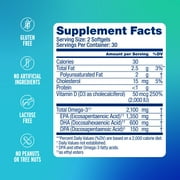 OceanBlue Professional Omega-3 2100 with Vitamin D, 60 Servings, Triple Strength Fish Oil for Cognitive Support, Burpless, Gluten-Free, Mercury-Free