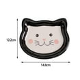 thumbnail image 6 of Cartoon Cat Bowl Dish Saucer Shape Eating Feeding Bowl Non Skid Food Container Plate Ceramics for Hedgehog Cats and Small Dogs Pet Supplies black, 6 of 6