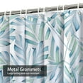 thumbnail image 4 of LALILO Blue Green Waterproof Shower Curtain,Seamless Decorative Striped Leaves Watercolor Floral Shower Curtains for Bathroom with 12 Hooks,72x72 Inch, 4 of 6