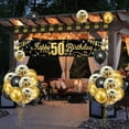 thumbnail image 3 of Black Gold 50th Birthday Decorations for Men Women, Black and Gold Birthday Yard Banner Sign and 18 PCS 50th Happy Birthday Balloons for 50th Anniversary Birthday Party Supplies Outdoor Yard Decor, 3 of 7