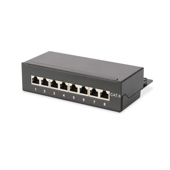 DIGITUS Desktop Patch Panel 8-Port/Cat.6 / Shielded/Cable Installation via LSA Terminals Colour