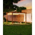 thumbnail image 3 of Riedhoff 10 x 13 Ft Wood-Grain Aluminum Outdoor Pergola with Retractable Canopy Sun Shade,Beige, 3 of 7