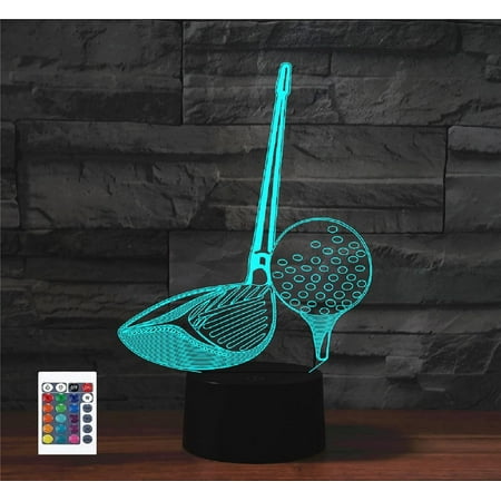 

3D Golf Remote Control 16 Color Night Lights Illusion Acrylic LED Table Bedside Lamp Children Bedroom Desk Decor Birthday Gifts Toy for Kids