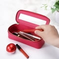 thumbnail image 2 of Bolsa para brochas de maquillaje Aveniee, transparente y delgado, color rosa intenso, 2 of 8