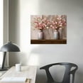 thumbnail image 4 of Acheng Pink Floral Pictures Wall Art Decor Pink and Grey Flowers in Vase Canvas Art Painting Farmhouse Decoration Ready to Hang 16x12in, 4 of 6