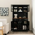 thumbnail image 5 of Gymax Buffet And Hutch Kitchen Storage Cabinet Cupboard w/ Wine Rack & Drawers Black, 5 of 10