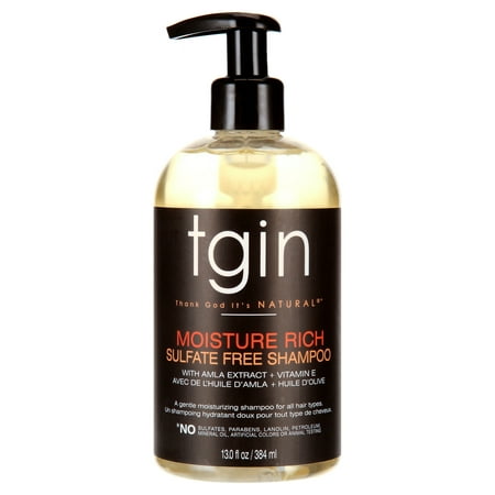 Thank God It's Natural (tgin) Moisture Rich Sulfate Free Shampoo 13 oz., Dry Hair, Moisturizing