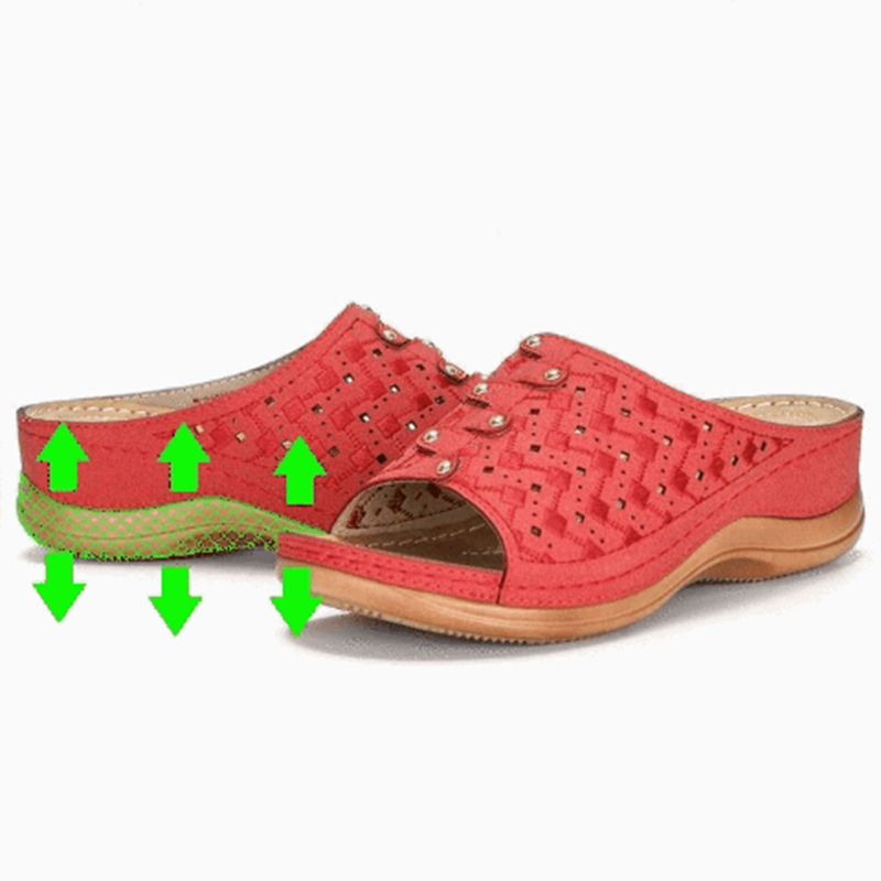 red orthopedic sandals