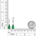 thumbnail image 3 of Gem Stone King 925 Sterling Silver Green Nano Emerald and White Lab Grown Diamond Dangle Earrings for Women (3.63 Cttw, Oval 9X7MM), 3 of 4