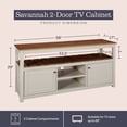 thumbnail image 5 of Alaterre Furniture Savannah TV Stand with Storage - Accommodates 60 Inch Flat Screen TVs - Entertainment Center - Coastal and Modern Farmhouse Living Room Furniture (Ivory), 5 of 12