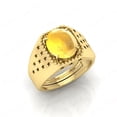 thumbnail image 3 of Shree Jewelrs Original Certified Natural Yellow Sapphire (Pukhraj) Ring - 3.50 Ratti Certified Handcrafted Ring Jupiter Ring, PANCHDHATU Gold Plated Ring for Men and Women, 3 of 5