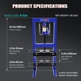 thumbnail image 4 of Mescukay 6 Ton Hydraulic Press, H-Frame Garage Floor Shop Press with Built-in Relief Valve to Bend, Straighten, Or Press Parts, Install Bearings & U-Joints, 4 of 6