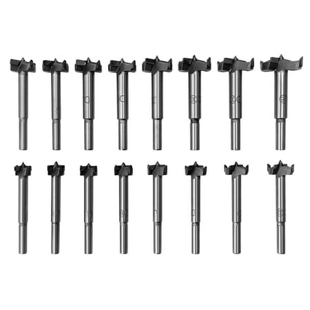 

16 Pieces Wood Drill Bits Carbide Wood Countersink 15-35mm Installing Spherical Wood Doors Drawers for Making Clean Flat Bottom Holes in Wood