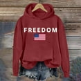 thumbnail image 2 of Freedom Hoodie Women Hoodie Oversized Long Sleeve Patriotic Pullover with Front Pocket Sports Athletic Stretch Casual Cozy Soft Daily Wear, 2 of 3